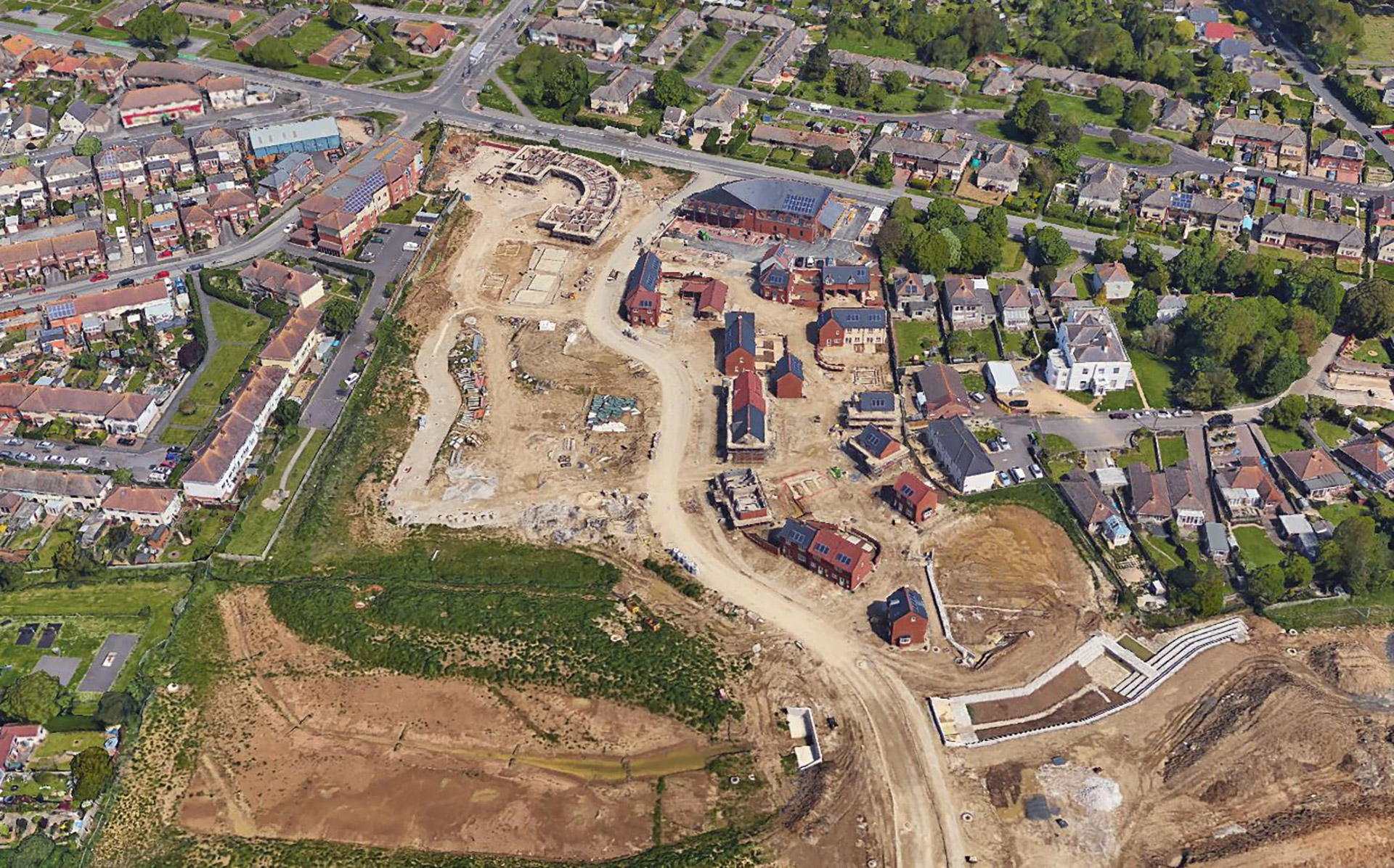 Aerial image Curtis Fields building site