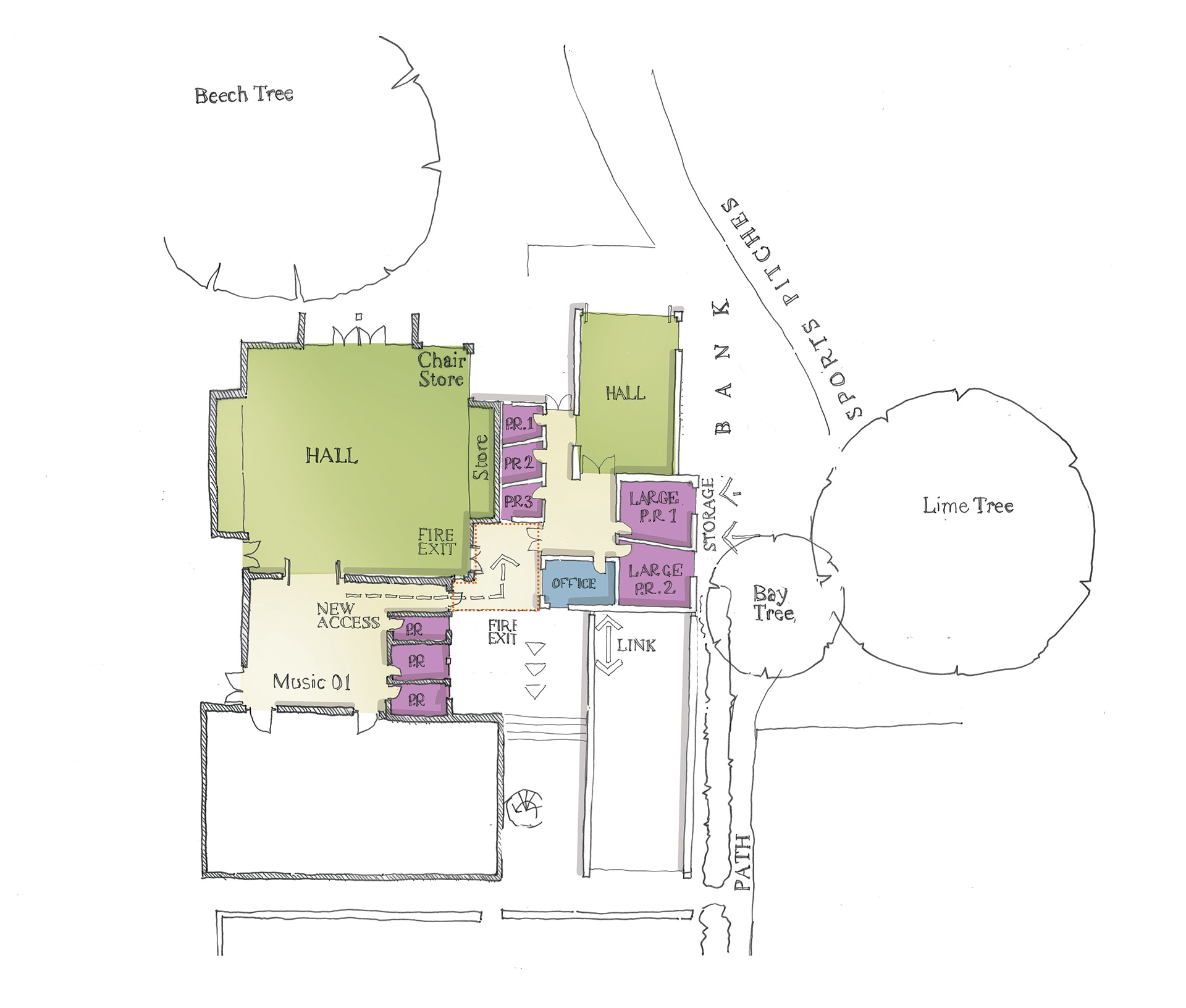 plan analysis of music school